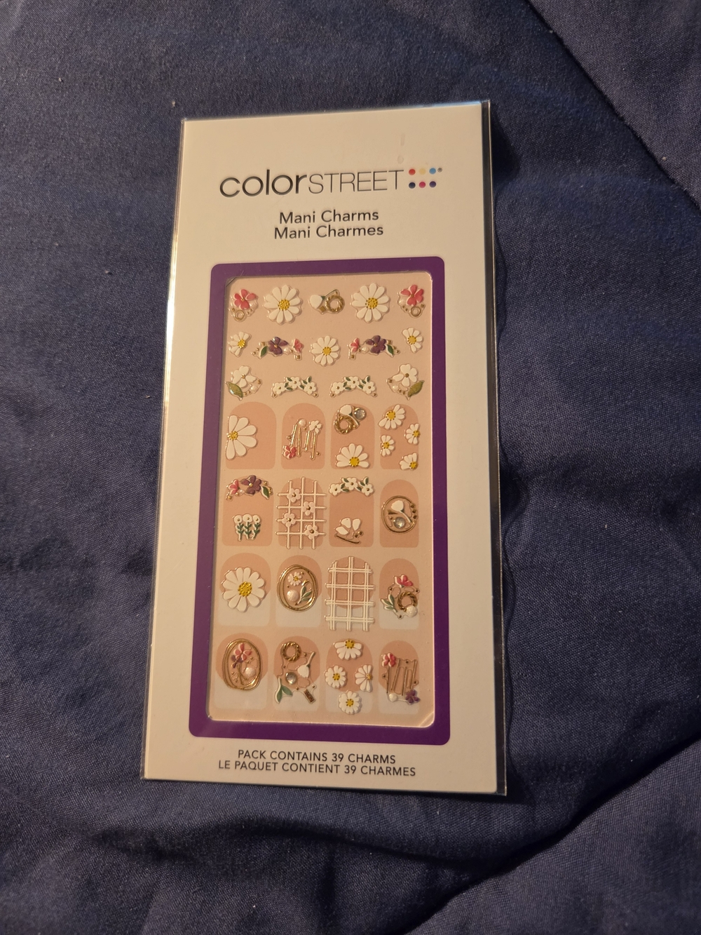 Color Street Pink & Gold Floral Mani Charms